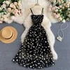 Urban Sexy Dresses Yuoomuoo Black Women Dress Basic Floral Print Spaghetti Strap Long Dress Korean sundress Y240420