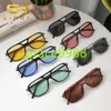 Story T138 Fashion surdimensionnée Square Sunglasses Femmes Men 2024 Brand Design Classic Double Bridge Yellow Tom Shades Lunettes de soleil