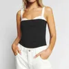 Tanks pour femmes Camis Xingqing Y2k Cami Top Femmes Couleur de contraste d'été V Cou coude Spaghetti Slevins Slveles