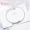 Link Armbänder Blue Opal Crystal Star Charme Armbänder/Armreifen für Frauen 925 Sterling Silber Verstellbares Armband DIY Handgemachte Schmuck Geschenk