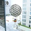 Trädgårdsdekorationer HD Crystal Suncatcher Rainbow Maker Life of Sunflower Hanging Sun Catcher för fönsterlycka gåvor