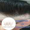 Evasfos 0,02-0,04mm Super Thin Skin Mens Toupee Natural European Human Hair Man Wig Protes Hårsystem för män 240412