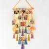 Dekorativa figurer Klipp PO -hållare med 78.74in LED -ljussträng Boho Hanger 20 Clips Retro Wall Display