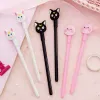 Pennor 36 datorer/Lot Cartoon Cat Pig Gel Pen Cute Animal 0,38 mm svart bläck Signatur Pen Escolar School Office Skrivtillbehör