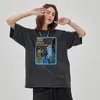 ヤギの時代は、男性用の洗浄されたTシャツレトロ100％コットントップティーハラジュクTシャツストリートウェアヒップホップ男性Tシャツ240408