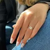 Cluster ringen van hoge kwaliteit 1ct moissanite belofte ring met doos 18k goud vergulde verloving bruiloft sieraden voor vrouwelijk avondfeestdecoratie