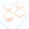 Bangle Rose Quartz Open For Women Handmade Pink Natural Stone Crystal Bracelet Party Wedding Gifts Jewelry