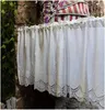 Curtain Cotton Hollow Flowers Short Curtains Living Room Korean Gream Lace Cloth Half For Kitchen Bookshelf Dust