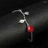 Strand Fashion Ladies Rose Armband Trendy Flower Simple Korean For Women armbandskedja Bröllopsmycken Girl Party Gifts