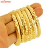 8mm 6st Lot Dubai Gold Bangles For Women Men 24k Color Etiopian Armband African Jewelry Saudi Arabic Wedding Bride Gift311f7196533