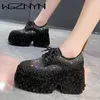 Casual Shoes 2024 Top Quality Sneakers Women Glitter Style Fashion Platform Platforms Tide Shine Bling Rhinestone