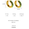 High-end vintage mother-of-pearl zirconia thick small earrings for women simple mini hoop earrings and ear buckles