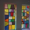 Fönsterklistermärken Filma Frosted Stained Glass Films Anpassad konstdesign Mosaik Statisk klibbklistermärke Heminredning Foliebehandling