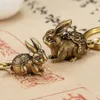 DIY Crafts Bull Ornament Sculpture Copper Miniatures Pigturines Desk Decor Pure Handmade Lines Ключевые кулонные украшения 240418