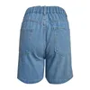 Damskie dżinsy kobiety letnie stałe kolorowe szorty elastyczne talia odzież robocza swobodny dżins z Pockets Street Vintage