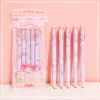 Pennen 50 pc's/kavel kawaii roze konijn persgel set schattig 0,5 mm zwarte inkt neutrale pennen stationery cadeaubribune school benodigdheden