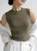 Corée Fashion Femmes Tricot Coton Top Top Raced Ladies Office Solid Basic Blouse Blouse Sous-Wear Souswear Shirt Vêtements 240421