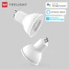 Kontroll Yeelight GU10 SMART LED -glödlampa W1 Dimble Lamp Warm Light 2700K 220V 4.8W 350lm WiFi App Voice Control för Google Assistant Alexa