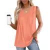 Women's Tanks Camis Summer Pleated Tank Tops for Women 2024 Loose Fit V Neck Slveless Tops Flowy Y240420