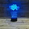 ナイトライトGelukkig Verjaardagscadeau 7 Kleuren Change Touch LED LAMPACRYL PANEEL ILLUS LOV HART TAFEL LICHT LIEFDE