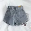 Women's Shorts Womens denim jeans high waisted casual summer foldable hem shorts with pockets Y240420