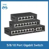 Controllo 5 8 10 porta switch gigabit switch eteret veloce da 1000 mbps switch di rete intelligente gigabit ad alte prestazioni rj45 hub splitter internet