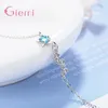 Link Armbänder Blue Opal Crystal Star Charme Armbänder/Armreifen für Frauen 925 Sterling Silber Verstellbares Armband DIY Handgemachte Schmuck Geschenk