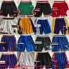 Autentisk dubbel broderad klassisk retro basketballshorts med fickan vintage riktiga retrofickor andningsbara gymträning strandbyxor svettbyxor kort man