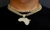 Fashion Crystal Africa Map Pendant Necklace For Women Men039s Hip Hop Accessories Jewelry Choker Cuban Link Chain Gift8431231