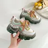 Scarpe casual fujin da 7,5 cm a maglie d'aria femminile sintetiche sneaker ad alta marca donna vulcanizzare estate mista traspirabile