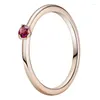 Cluster anneaux 925 Ring Rose Rose Rouant Radiant Coeur Solitaire Email avec cristal pour femmes bijoux Gift