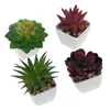 Decoratieve bloemen 4 pc's vetplanten kunstmatig huis bonsai decor huis huishouden potplanten plastic bulkboom