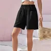 Women's Shorts Pure cotton shorts womens fashionable summer Strt casual basic shorts office womens solid loose pockets elastic waist shorts Y240420