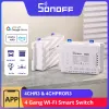 Kontroll SONOFF 4CHR3/4CHPROR3 4 GANG WIFI SMART SWITCH MODULE Voice Control Interlock Inching via Ewelink App Support Alexa Google