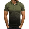 Polos de polos masculinos Mens camisas pólo gradiente colorido de manga curta de lapela