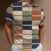 Polo pour hommes d'été Plaid Imprimé à manches courtes courte tshirt décontracté de haute qualité