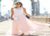 Cheap Bohemian A Line Wedding Dresses Lace Floor Length Plus Size Simple Wedding Bridal Gowns With Blush Chiffon Bottom Bridesmaid4280669