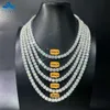 2023 RTS Hip Hop Jewelry 2mm 3mm 4mm 5mm 6mm 6,5 mm 20 tum D VVS Diamond 925 Silver Iced Out Moissanite Tennis Chain Halsband