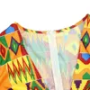 女性のためのアフリカ服夏のアフリカン女性vネックポリエステル印刷長袖Tシャツ女性トップナイジェリアの服240408