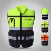 Stelt een hoog zicht op een hoge zichtbaarheid Veiligheid Vest Oxford Fabric Construction Workers Personaliseerde Night Cycling -werkkleding aanpassen