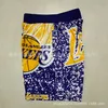 American Lakers Mitchell Nessmn Logo Blue Ball Sports Shorts Spodnie Basketball Pants Mens