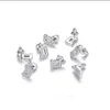 Wang Hedis Same Style Full Diamond High End Earrings Fashion S925 Pure Silver Pi Shuai American Mens Ornament