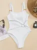 2023 Sexy Solid Swimsuit Vrouwelijk Hollow Out Swimwear Vrouwen Push Up Monokini Bathing Suit Beachwear Swimming Bather 240409