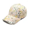 Tapas de pelota 2024 Spring Summer Polyester estampado Casquette Capilla de béisbol Sombreros ajustables al aire libre para mujeres 22