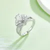 Somen Luxury Jewelry S925 Sterling Silver Platinum Pare Pile Cut D Grade 1,0 Coth Rings Moisanite pour les femmes Engagement de mariage