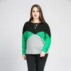 Con cappuccio femminile cadute a colori che bloccano il gigante neutro pullover neutro