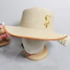 Fashion Women Designer Letter Pailletten Straw Hat Ceremonie Hoed Zon Hoed Flat Top bijgesneden hoed mannen en vrouwen cap brede zomergemmer hoed vissers hoed