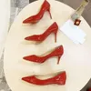 Red Bottomshoes 2024 Dress Dress Shoes Womens High Spike Heel Pump Leather Mid Kitten Stiletto Slingbacks Sexy Pointed Toe Wedding Pa