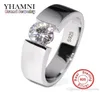 Senden Sie Silberzertifikat Yhamni 100 Real Pure 925 Silber Ring 6mm Sona CZ Diamond Engagement Eheringe Schmuck für Männer DR1065419292088