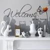 Storage Bags 'Welcome To Our Home' Text Patterns Wall Sticker Home Decor Living Room Decals Wallpaper Bedroom Decorative Butterfly Stickers